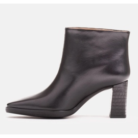 Marco Shoes Kombinált csizma kétféle bőrből fekete 1