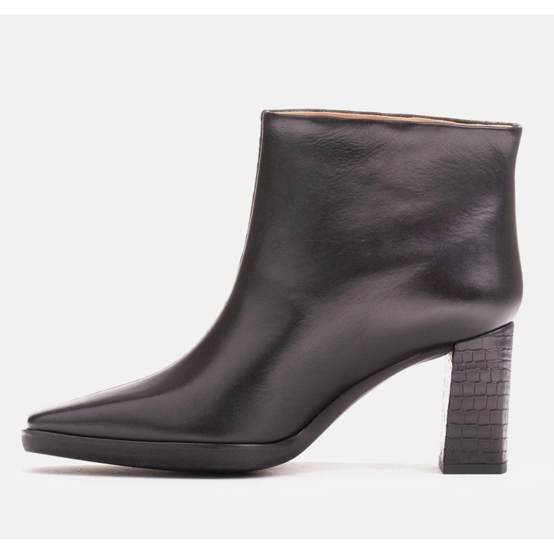 Marco Shoes Kombinált csizma kétféle bőrből fekete 1