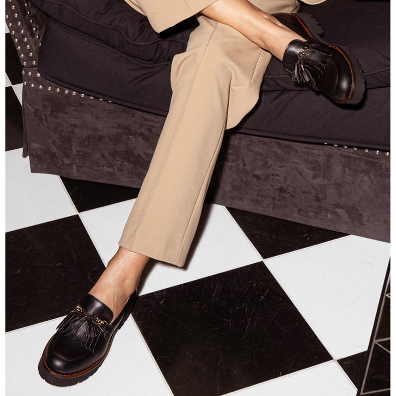 Marco Shoes Cipők arany lánccal, könnyű talpon fekete 1