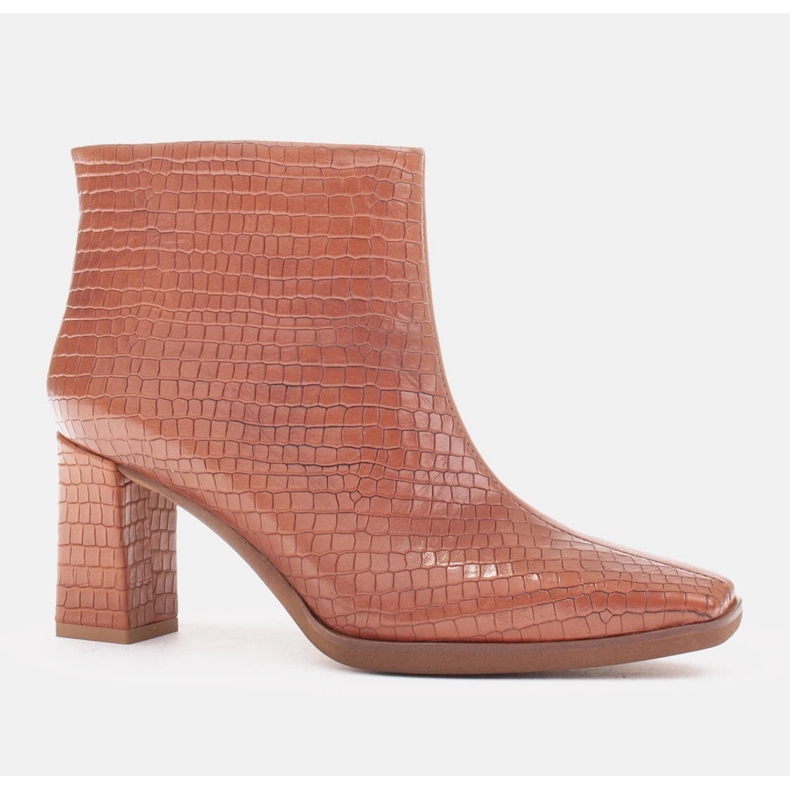 Marco Shoes Kombinált csizma kétféle bőrből barna 1