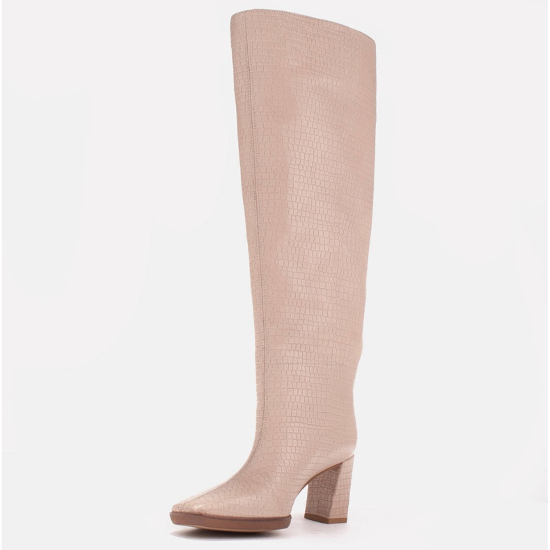 Marco Shoes Sarokcsizma széles borjúnak bézs 1