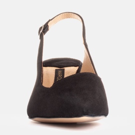 Marco Shoes Finom természetes velúrból készült szandál fekete 1