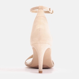 Marco Shoes Elegáns szandál természetes velúrból bézs 2