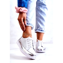 Vinceza Női áttört cipő a platformon fehér Deloren 1