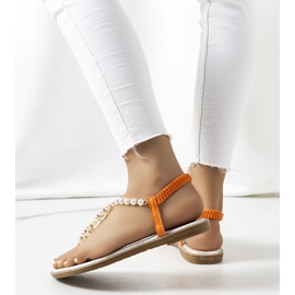 Narancssárga szandál Tana gyöngyökkel ezüst 2 Narancssárga szandál Tana gyöngyökkel ezüst 2