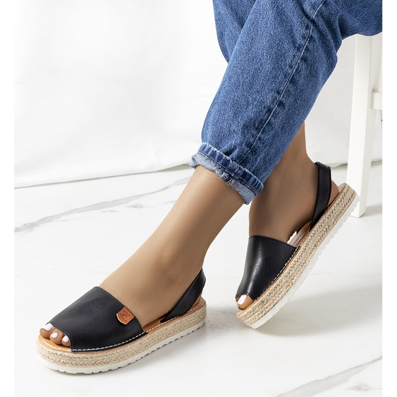 Fekete espadrillák a Verdam platformon 1