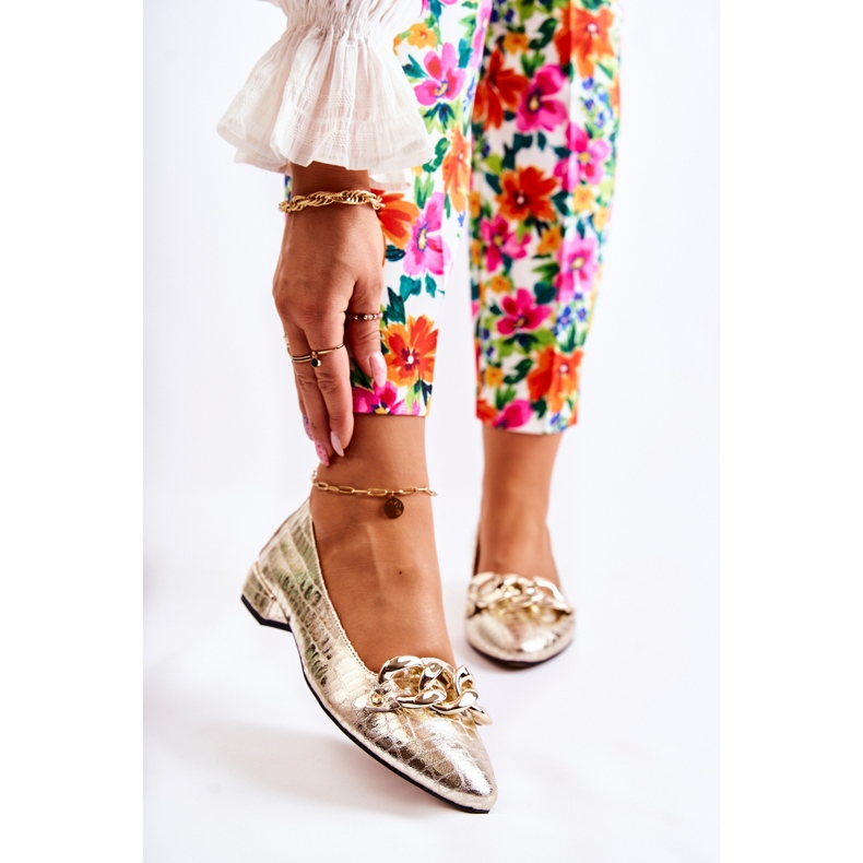 PA2 Bőr lakkozott Snake szivattyúk Golden Elissabeth aranysárga 1