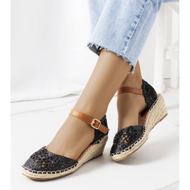 Fekete espadrillák Dafin ékeken 1 Fekete espadrillák Dafin ékeken 1