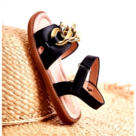 FR1 Fekete Layra tépőzáras gyerekszandál aranysárga 5