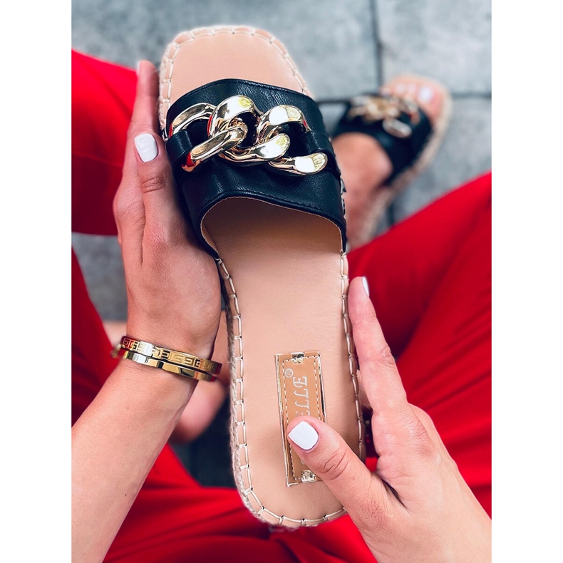 Espadrillák Doria Black lánccal fekete 1 Espadrillák Doria Black lánccal fekete 1