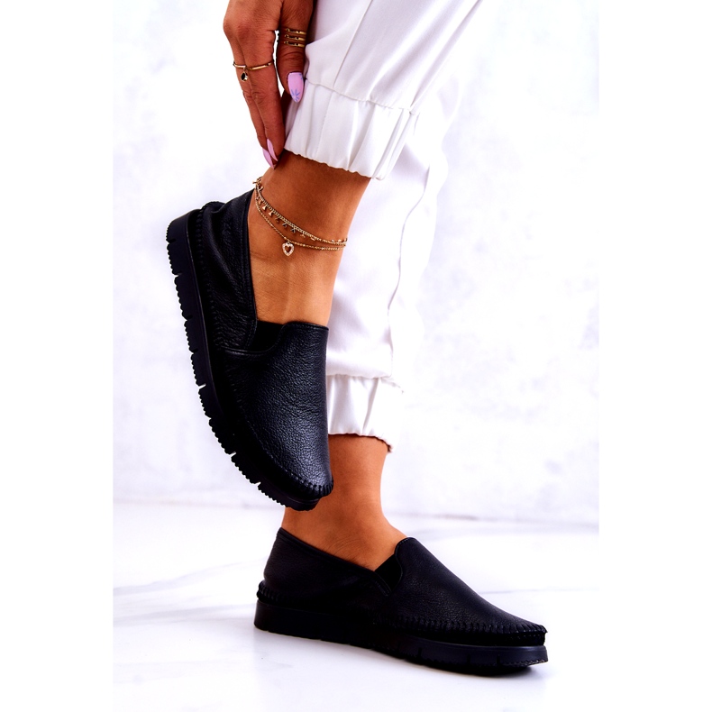 Női bőr bebújós cipő Maciejka 03512-01 Fekete 3