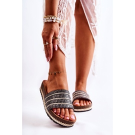 S.Barski Női klasszikus papucs lánccal Black Maddy fekete 2