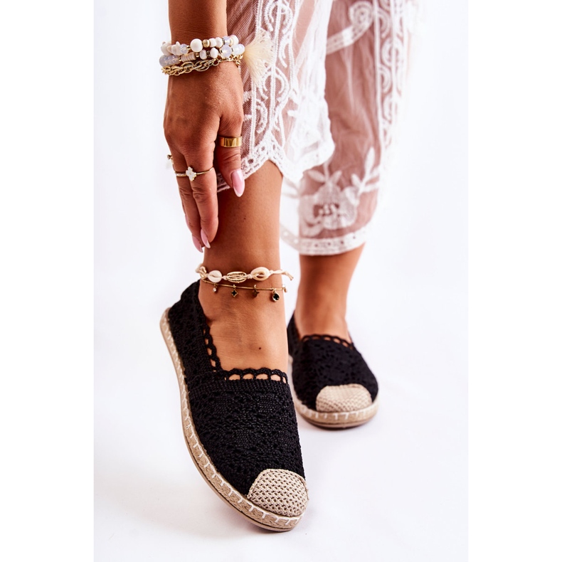 PH1 Női fekete áttört bebújós espadrillák 1 PH1 Női fekete áttört bebújós espadrillák 1