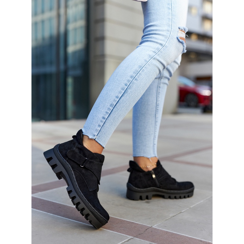 S.Barski Remgate fekete velúr csapdázók cipzárral 2