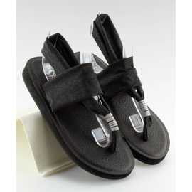 Fekete pamut szandál DD81P 2