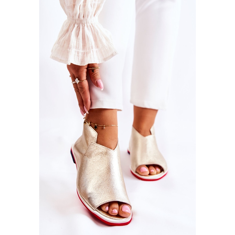 Nicole Bőr Szandál Egy Arany Clorie Csúszkán aranysárga 1