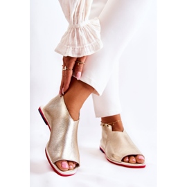 Nicole Bőr Szandál Egy Arany Clorie Csúszkán aranysárga 2