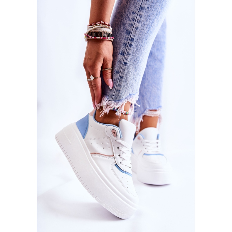 PS1 Női megkötött sportcipő, tornacipő, fehér és kék Manila 1