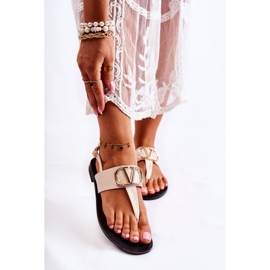 PS1 Női szandál Flip-flop bézs színű Calia díszítéssel 1