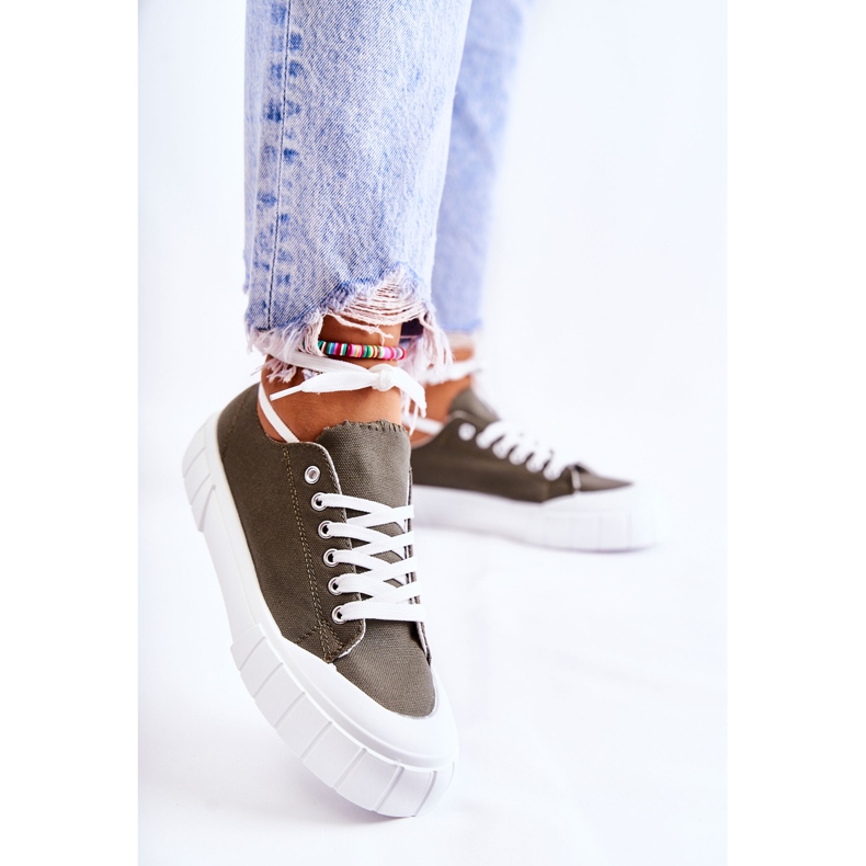 PS1 Női Khaki Comes Platform tornacipő zöld 1