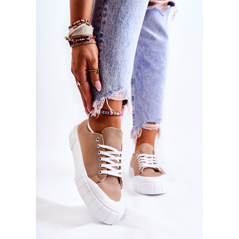 Női tornacipők a platformon Barna jön 2 Női tornacipők a platformon Barna jön 2