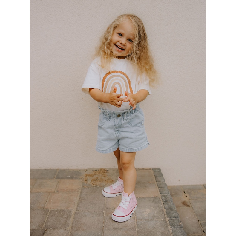 Gyermek magasszárú tornacipő Pink Mona rózsaszín 1