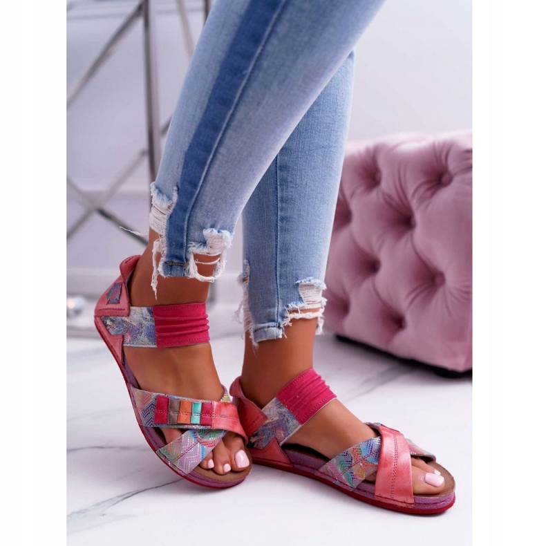 Női szandál Maciejka Pink 03375 Bőr rózsaszín sokszínű 3