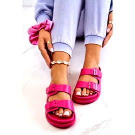 S.Barski Gumi papucs csattal Fuchsia Corina rózsaszín 3