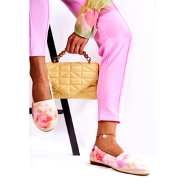 Rózsaszín-sárga női espadrillák sokszínű 3