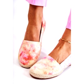 Rózsaszín-sárga női espadrillák sokszínű 4