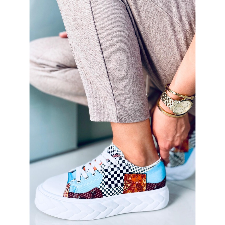 Madi Red Jacquard Weave magas talpú tornacipő sokszínű 1