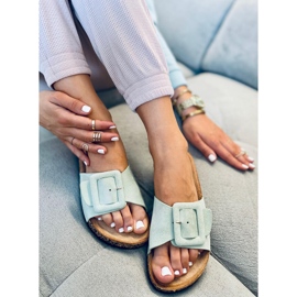 Priya LT.GREEN parafa talpú papucs zöld 1