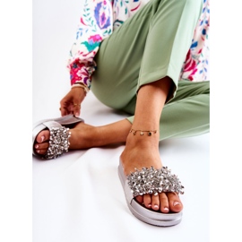 PG1 Női papucs az emelvényen ezüst Almina díszekkel 2