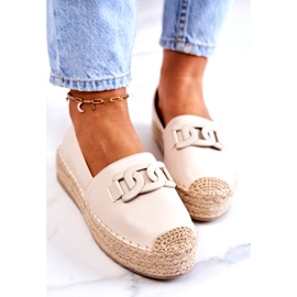 FB2 Klasszikus espadrillák bézs Julianne platformon 1