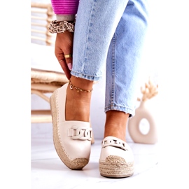FB2 Klasszikus espadrillák bézs Julianne platformon 2