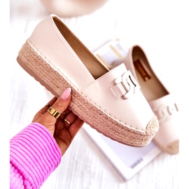 FB2 Klasszikus espadrillák bézs Julianne platformon 4