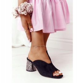 Velúr szandál magas sarkú S.Barski C420-15 Fekete 3