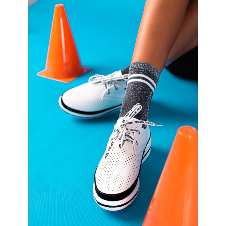 ARTIKER Bőr divatcipő fehér fekete 1