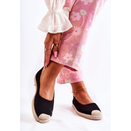 Klasszikus velúr női espadrillák, fekete Calabria 2