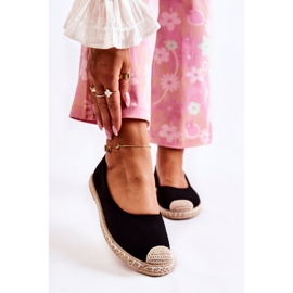 Klasszikus velúr női espadrillák, fekete Calabria 1