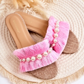 PG2 Női papucs dekoratív rózsaszín Ramisa pánttal bézs 2