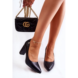 Vinceza Bőr Pumpák Egy Bár Spitz Fekete Larea 1