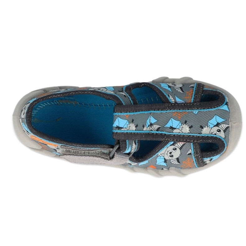 Befado gyerekpapucs 190P104 szürke-kék 3