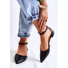 WD1 Női bőr balerina szandálok Spitz Black Caprise színben fekete 2