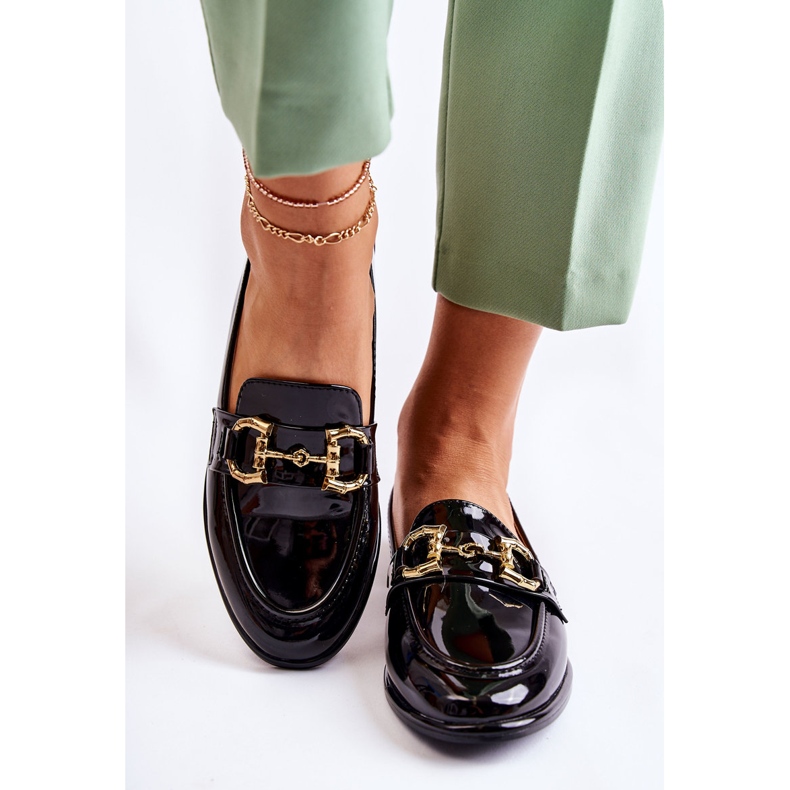 WS1 Női lakkozott fekete Coriso mokaszin 1