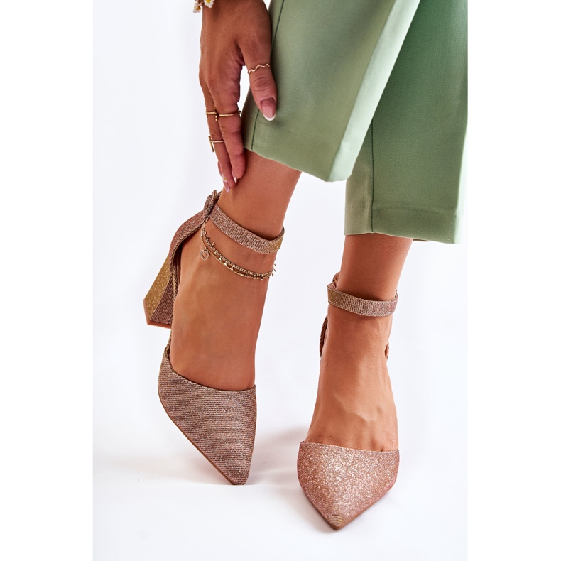 WS1 Fényes szivattyúk egy rúdon Sötét arany Amira aranysárga 1