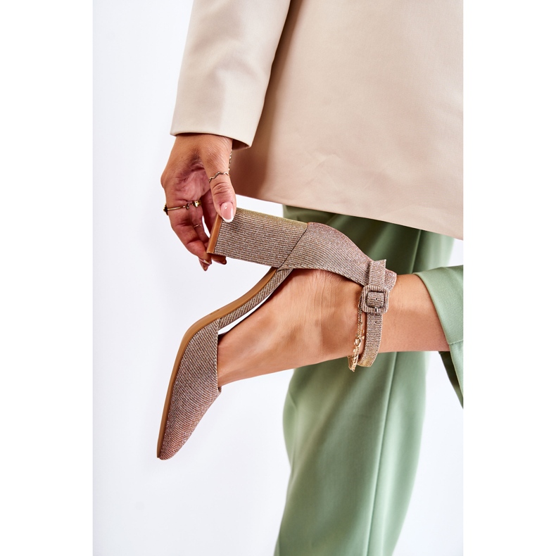 WS1 Fényes szivattyúk egy rúdon Sötét arany Amira aranysárga 2