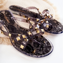 WJ1 Női gumi flip-flop fekete Monise 2