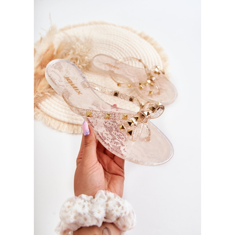 WJ1 Női Nude Monise gumi papucs bézs 2