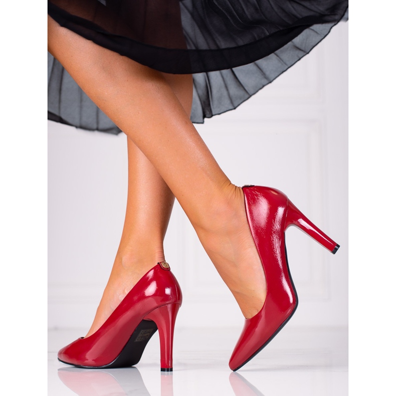 SHELOVET Magas sarkú pumpák piros 1